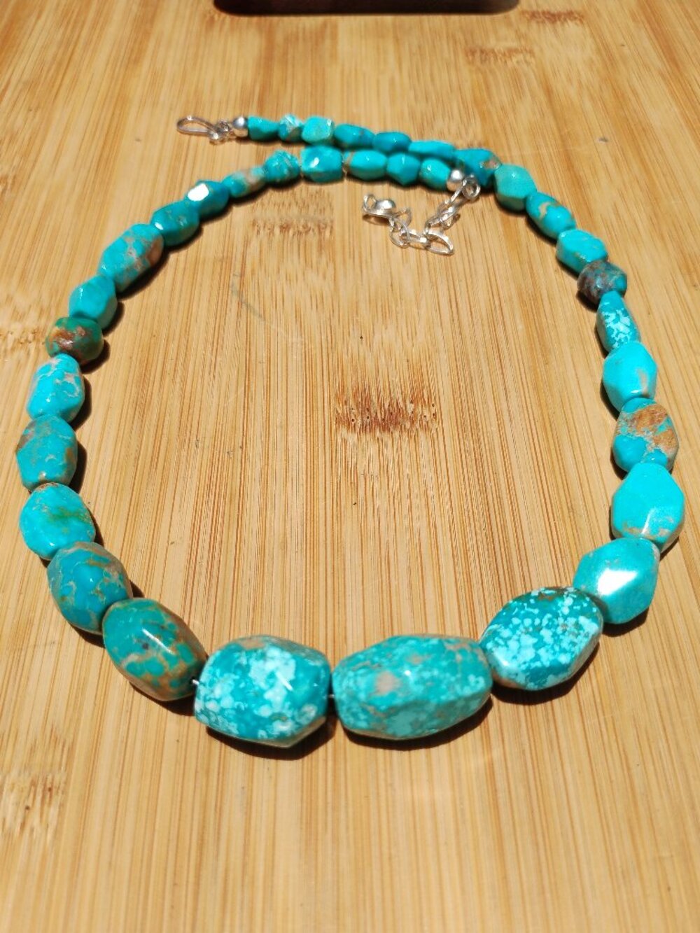 Jay King DTR mine finds large Turquoise nugget necklace 925 Sterling Silver,